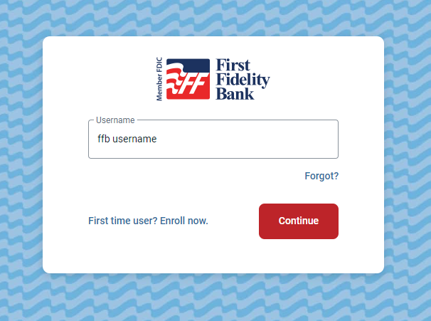 GoBankFFB online banking login screenshot